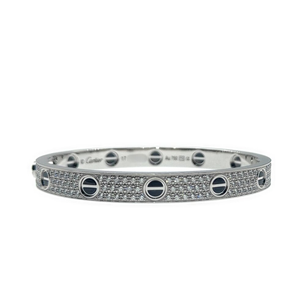 Cartier Love Bracelet Classic Pavé Ceramic New Style Size17